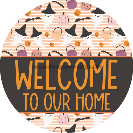 Wreath Sign Halloween Wreath Sign Vintage Decoe-2393 For Round vinyl