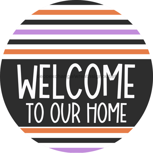 Wreath Sign Halloween Wreath Sign Welcome Decoe-2401 For Round vinyl