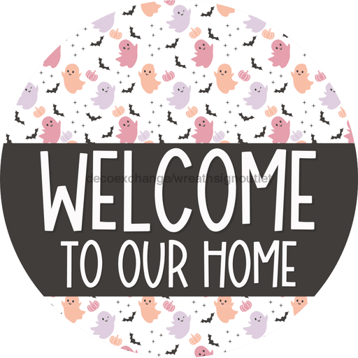 Wreath Sign Halloween Wreath Sign Welcome Decoe-2403 For Round vinyl