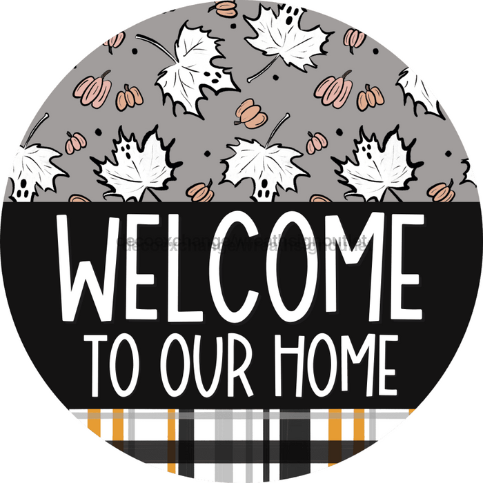 Wreath Sign Halloween Wreath Sign Welcome Fall Decoe-2369 For Round vinyl