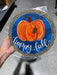 Wreath Sign, Happy Fall Leopard Pumpkin - 10" Round Metal Sign - TB-002, DecoExchange, Sign For Wreaths - DecoExchange