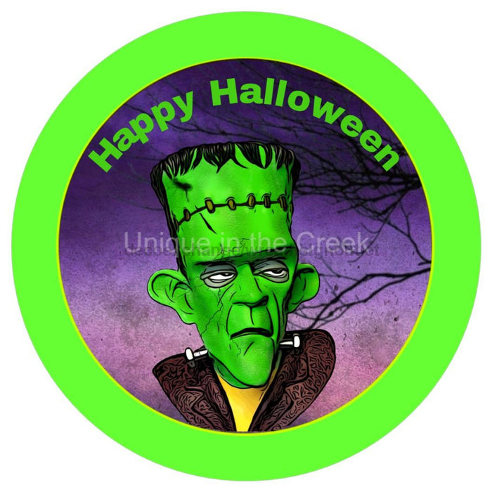 Vinyl Decal | Happy Halloween | Frankenstein | Autumn | Fall - Unique in the Creek LTD
