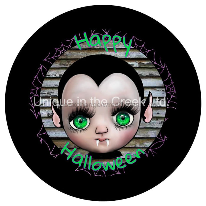 Vinyl Decal | Happy Halloween | Vampire Face | Autumn | Fall - Unique in the Creek LTD