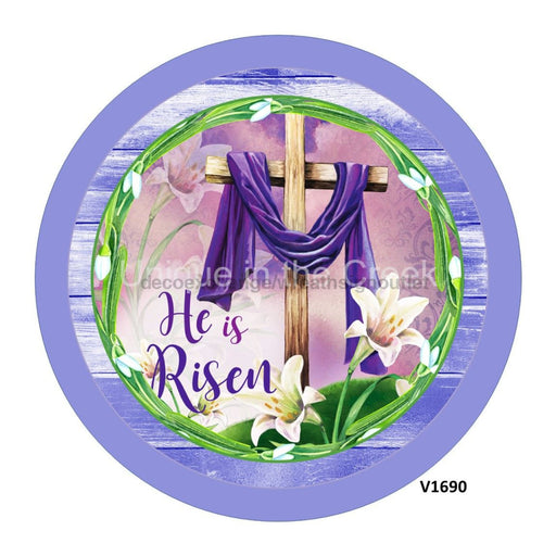 VINYL DECAL | HE IS RISEN | CROSS / LILLIES | EASTER | RELIGIOUS - Unique in the Creek LTD