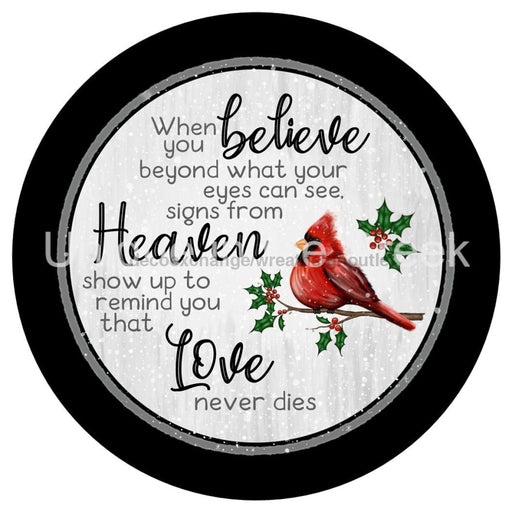 VINYL DECAL | HEAVEN | LOVE NEVER DIES | CARDINAL | WINTER | CHRISTMAS - Unique in the Creek LTD