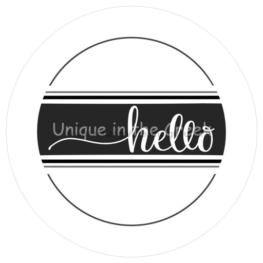 VINYL DECAL | HELLO | BLACK & WHITE | EVERYDAY - Unique in the Creek LTD