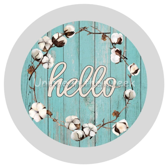 VINYL DECAL | HELLO | COTTON FLOWER | EVERYDAY - Unique in the Creek LTD