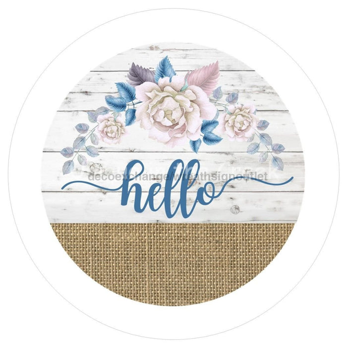 VINYL DECAL | HELLO | FLORAL & BURLAP | EVERYDAY - Unique in the Creek LTD