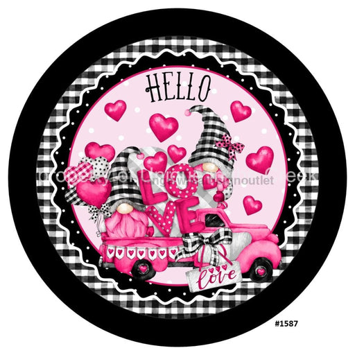 Vinyl Decal | Hello Love | Gnomes | Love Truck | Valentines - Unique in the Creek LTD