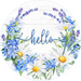 Vinyl Decal, Hello Spring Sign, Floral Sign, 10" Round Metal Sign VINYL-DECOE-257, Sign For Wreath, DecoExchange - DecoExchange