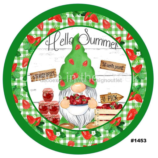 VINYL DECAL | HELLO SUMMER |STRAWBERRY | GNOME | SUMMER - Unique in the Creek LTD
