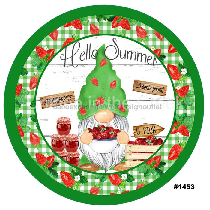 VINYL DECAL | HELLO SUMMER |STRAWBERRY | GNOME | SUMMER - Unique in the Creek LTD