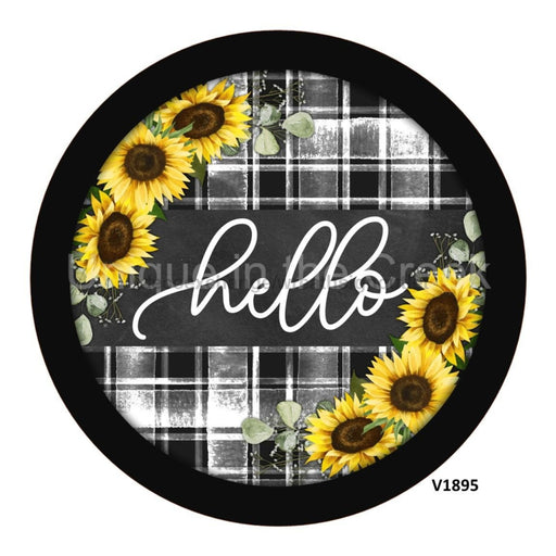VINYL DECAL | HELLO | SUNFLOWER | PLAID | FALL - Unique in the Creek LTD