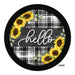 VINYL DECAL | HELLO | SUNFLOWER | PLAID | FALL - Unique in the Creek LTD