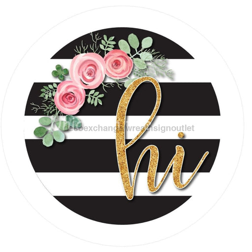 VINYL DECAL | HI | FLOWERS & STRIPES| EVERYDAY | SPRING | SUMMER - Unique in the Creek LTD