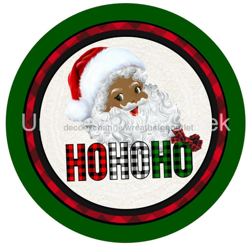 VINYL DECAL | HO HO HO | CHECK | RED WHITE & GREEN | BLACK SANTA | CHRISTMAS - Unique in the Creek LTD