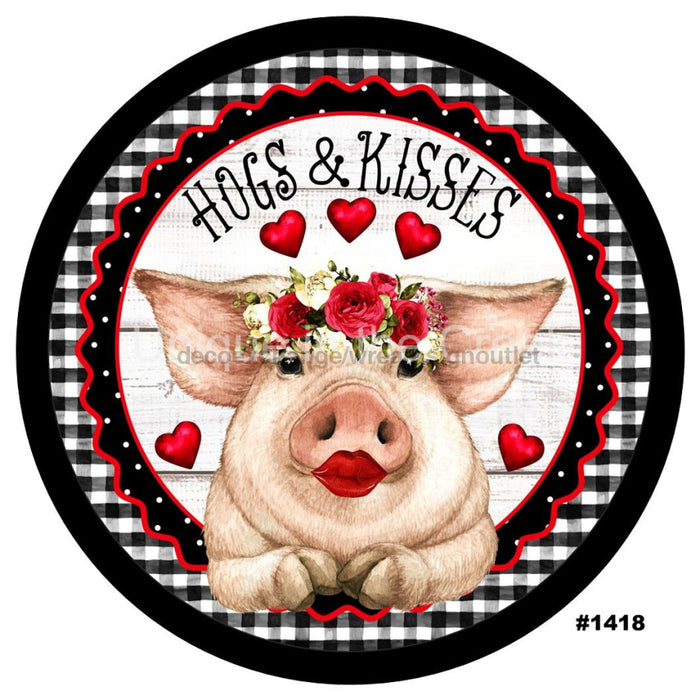 Vinyl Decal | HOGS AND KISSES | PIG | FARMHOUSE | ANIMALS | VALENTINES - Unique in the Creek LTD