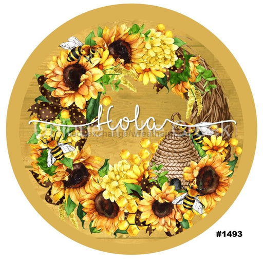 VINYL DECAL | HOLA | SUNFLOWERS | SPANISH | SUMMER | SPRING - Unique in the Creek LTD