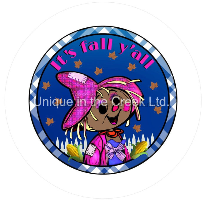Vinyl Decal | It's Fall Y'all | Scarecrow | Autumn | Fall - Unique in the Creek LTD