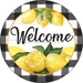 Vinyl Decal, Lemon Sign, Welcome Sign, 10" Round Metal Sign VINYL-DECOE-274, Sign For Wreath, DecoExchange - DecoExchange