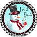 Vinyl Decal, Let It Snow, Snowman Sign, 10" Round Metal Sign VINYL-DECOE-263, Sign For Wreath, DecoExchange - DecoExchange
