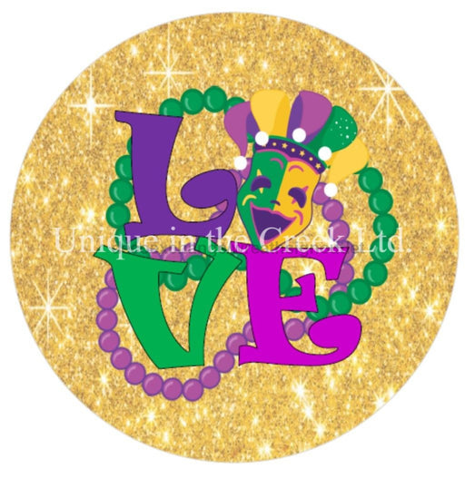 VINYL DECAL | LOVE | MARDI GRAS | SPRING - Unique in the Creek LTD