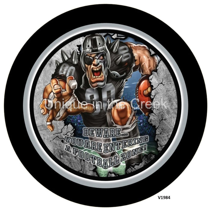 Vinyl Decal | LV Football | BLACK/SILVER/WHITE | Beware...you are entering a football zone | Sports - Unique in the Creek LTD