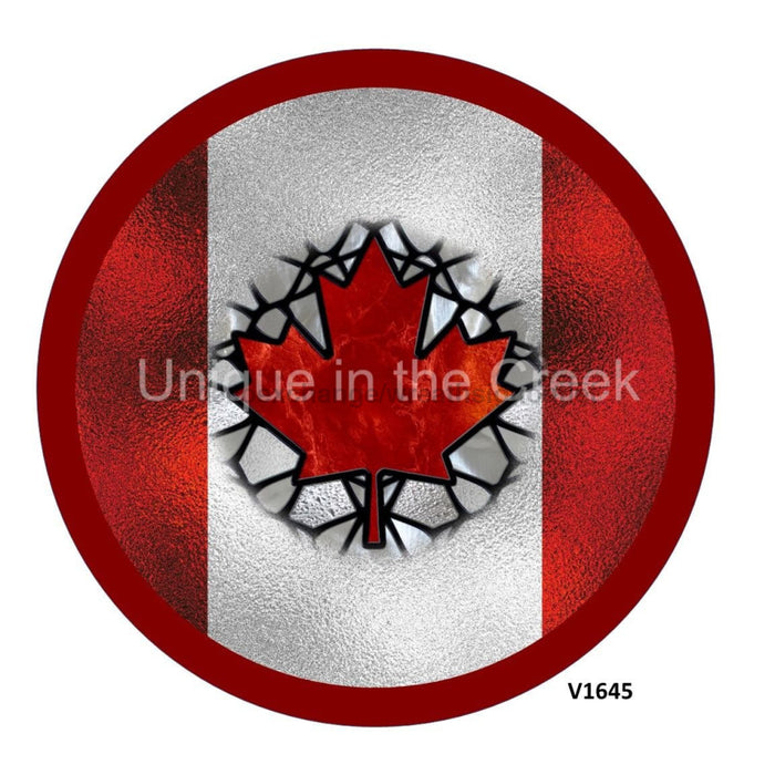VINYL DECAL | MAPLE LEAF | RED / WHITE | STAINED GLASS LOOK | PATRIOTIC CANADA - Unique in the Creek LTD