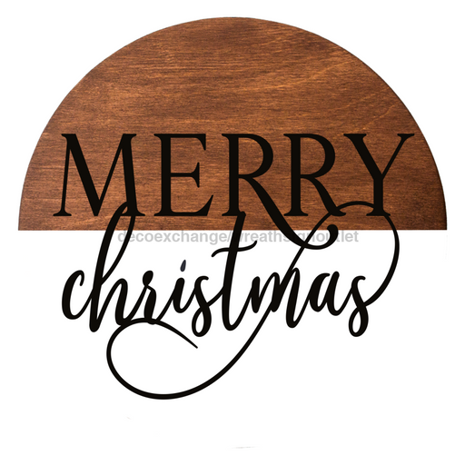 Wreath Sign, Merry Christmas 10" Round Metal Sign DECOE-159, Sign For Wreath, DecoExchange - DecoExchange