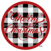Vinyl Decal | Merry Christmas | Black / White Check | Christmas - Unique in the Creek LTD