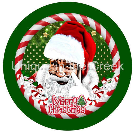 VINYL DECAL | MERRY CHRISTMAS | CANDY CANE | BLACK SANTA | SNOWMEN - Unique in the Creek LTD