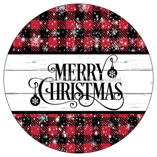 VINYL DECAL | MERRY CHRISTMAS | RED & BLACK | BUFFALO CHECK | V1366 - Unique in the Creek LTD