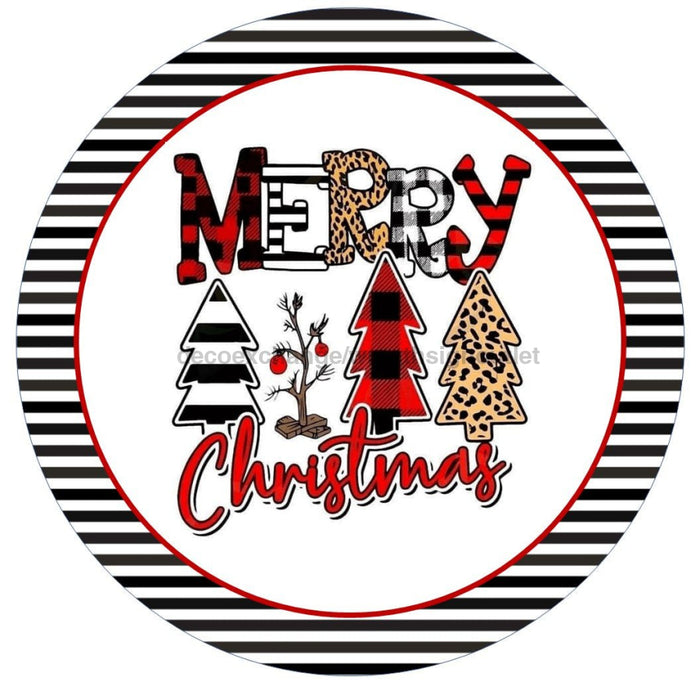 VINYL DECAL | MERRY CHRISTMAS | CHRISTMAS TREES | ANIMAL PRINT | BUFFALO CHECK | CHRISTMAS - Unique in the Creek LTD