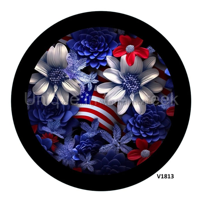 VINYL DECAL | PATRIOTIC FLORALS | AMERICAN FLAG | SUMMER | EVERYDAY - Unique in the Creek LTD