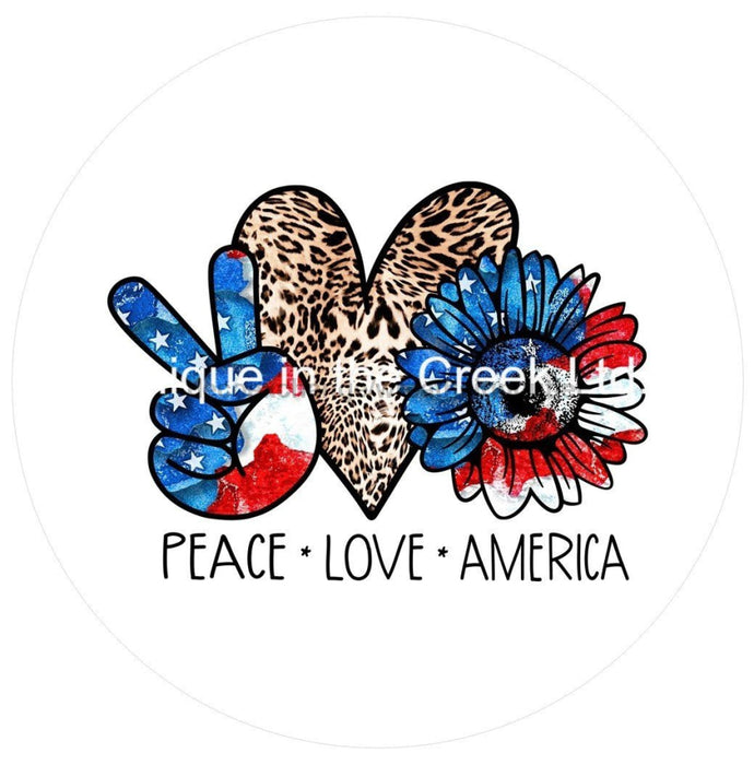 VINYL DECAL | PEACE LOVE AMERICA | PATRIOTIC| SUMMER - Unique in the Creek LTD