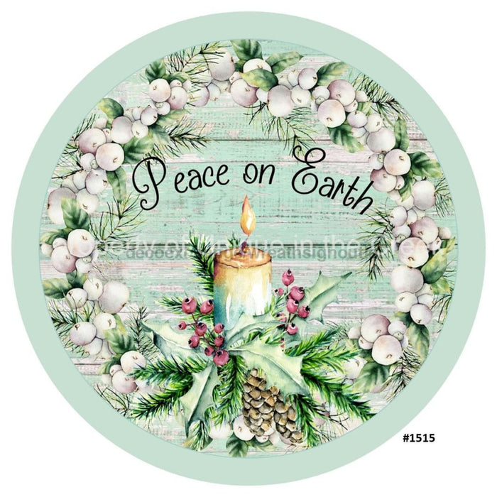 Vinyl Decal | Peace on Earth | Greenery / Wood | Christmas - Unique in the Creek LTD