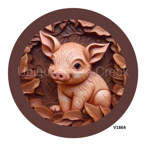 VINYL DECAL | PIG | WOOD CARVING | EVERYDAY - Unique in the Creek LTD