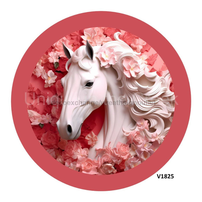 VINYL DECAL | PINK HORSE | 3D | FLORAL | EVERYDAY - Unique in the Creek LTD