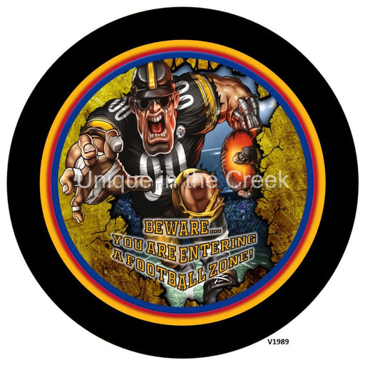 Vinyl Decal | PIT Football | GOLD/BLACK/RED/BLUE/SILVER | Beware...you are entering a football zone | Sports - Unique in the Creek LTD