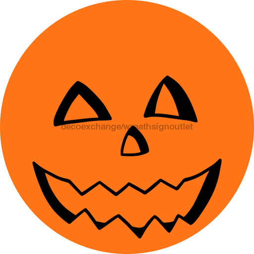 Wreath Sign Pumpkin Face Decoe-2355 For Round vinyl