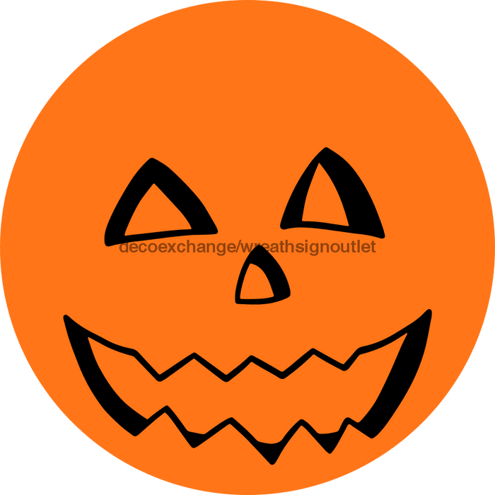 Wreath Sign Pumpkin Face Decoe-2355 For Round vinyl