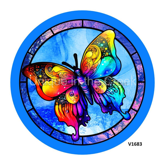 VINYL DECAL | RAINBOW BUTTERFLY | STAINED GLASS LOOK | EVERYDAY | SPRING | SUMMER - Unique in the Creek LTD