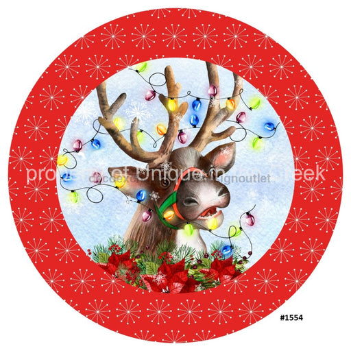 Vinyl Decal | Reindeer | Greenery | Christmas Lights | Christmas - Unique in the Creek LTD