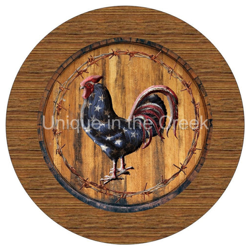 VINYL DECAL | ROOSTER | FARMHOUSE | USA | PATRIOTIC | EVERYDAY - Unique in the Creek LTD