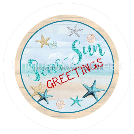 VINYL DECAL | SEAS - SUN GREETINGS | BEACHY CHRISTMAS | WINTER | CHRISTMAS - Unique in the Creek LTD