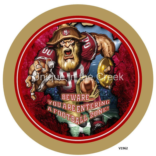Vinyl Decal | SF Football | black/red/white | Beware...you are entering a football zone | Sports - Unique in the Creek LTD