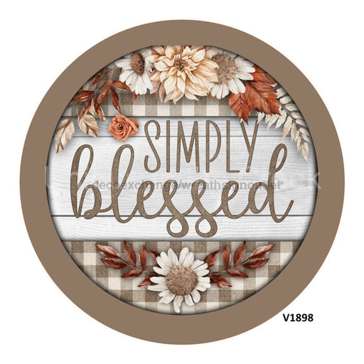 VINYL DECAL | SIMPLY BLESSED | WHITE SUNFLOWER | FALL | LEAVES - Unique in the Creek LTD