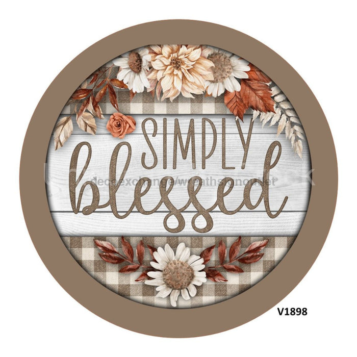 VINYL DECAL | SIMPLY BLESSED | WHITE SUNFLOWER | FALL | LEAVES - Unique in the Creek LTD