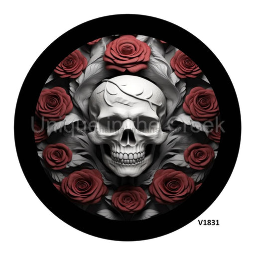 VINYL DECAL | SKULL | HALLOWEEN | ROSES - Unique in the Creek LTD