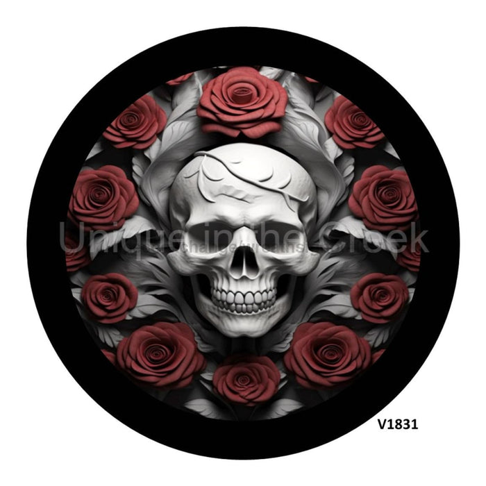 VINYL DECAL | SKULL | HALLOWEEN | ROSES - Unique in the Creek LTD